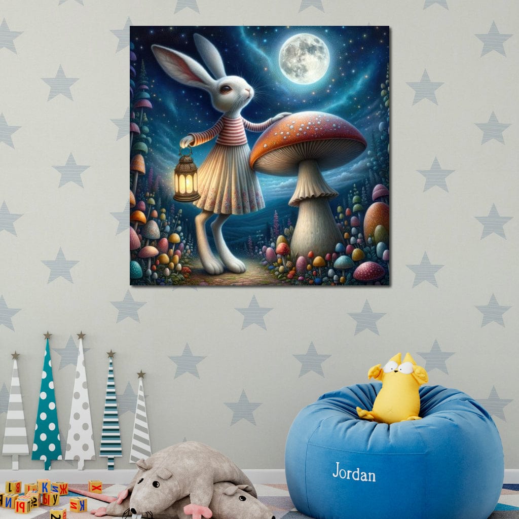 Whimsical Moonlight Meander Canvas Wall Art