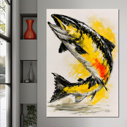 Golden Leap Towards The Morning Sun Canvas Wall Art