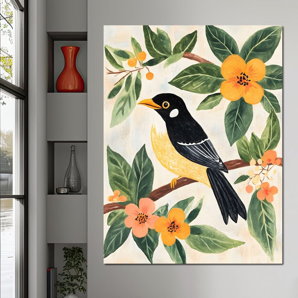 Birdsong Among Blossoms Canvas Wall Art