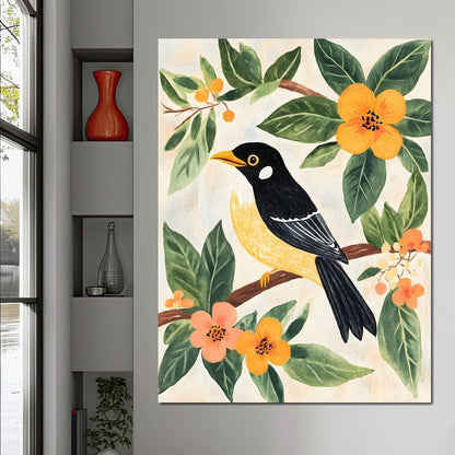 Birdsong Among Blossoms Canvas Wall Art