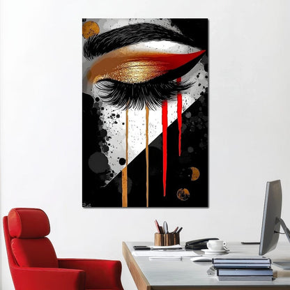 Golden Gaze Elegance Canvas Wall Art