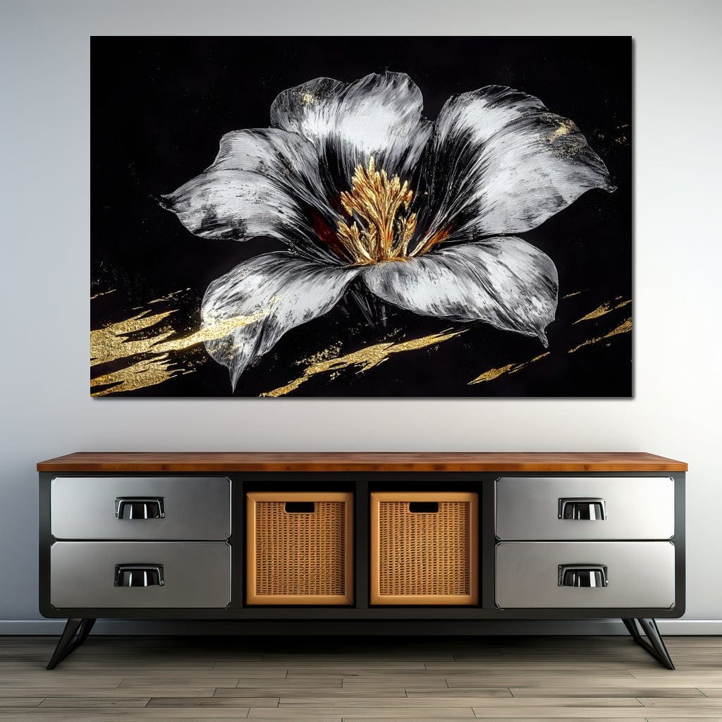 Golden Bloom Harmony Bliss Canvas Wall Art