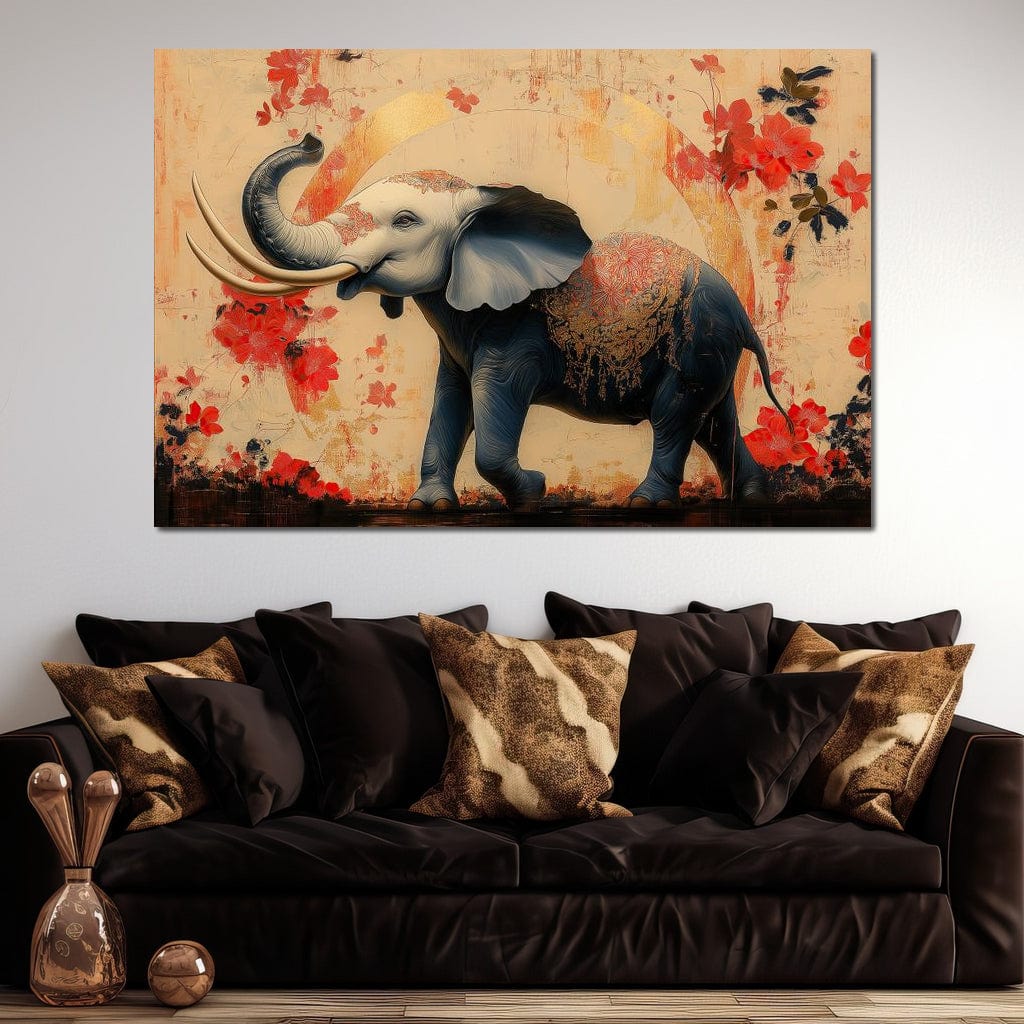 Elephant Radiant Elegance Canvas Wall Art