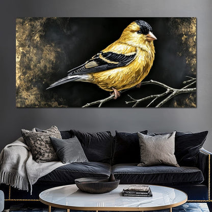 Gilded Feather Stillness Canvas Wall Art
