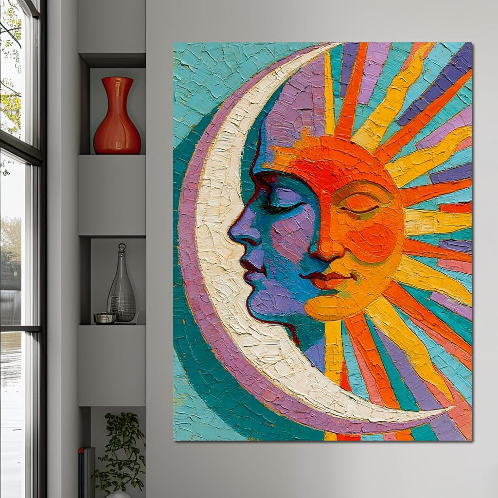 Celestial Union Of The Divided Day Canvas Wall Art
