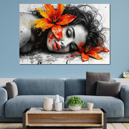 Flower Poise Canvas Wall Art