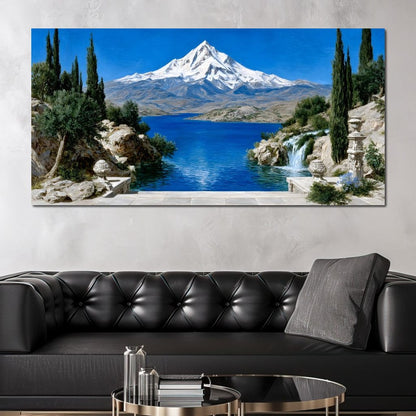 Majestic Peaks and Tranquility Canvas Wall Art