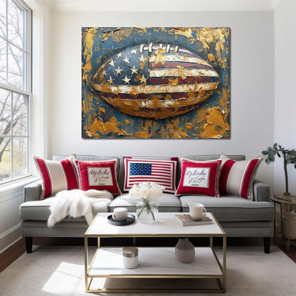 Patriotic Football Canvas Wall Art