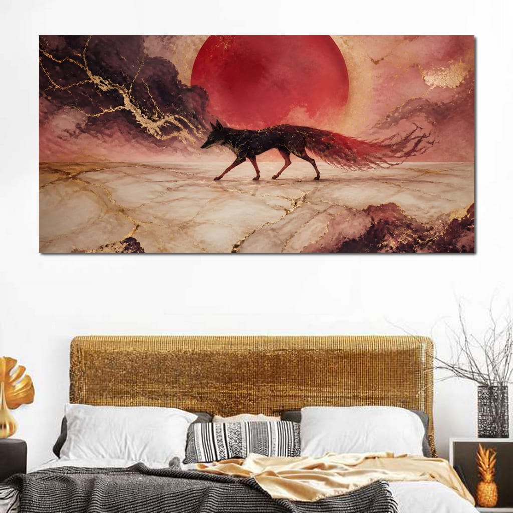 Gold Vein Fox Spirit Canvas Wall Art
