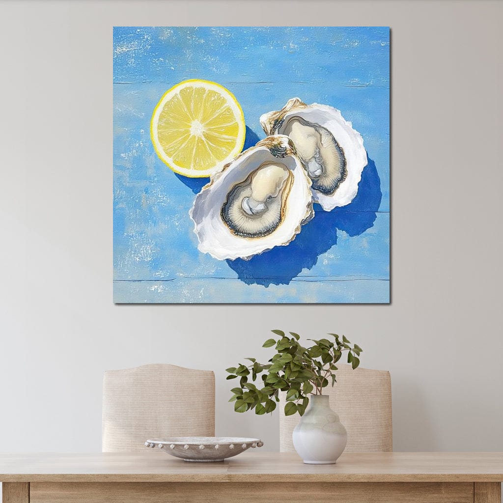 Seaside Citrus Oysters Delight Canvas Wall Art