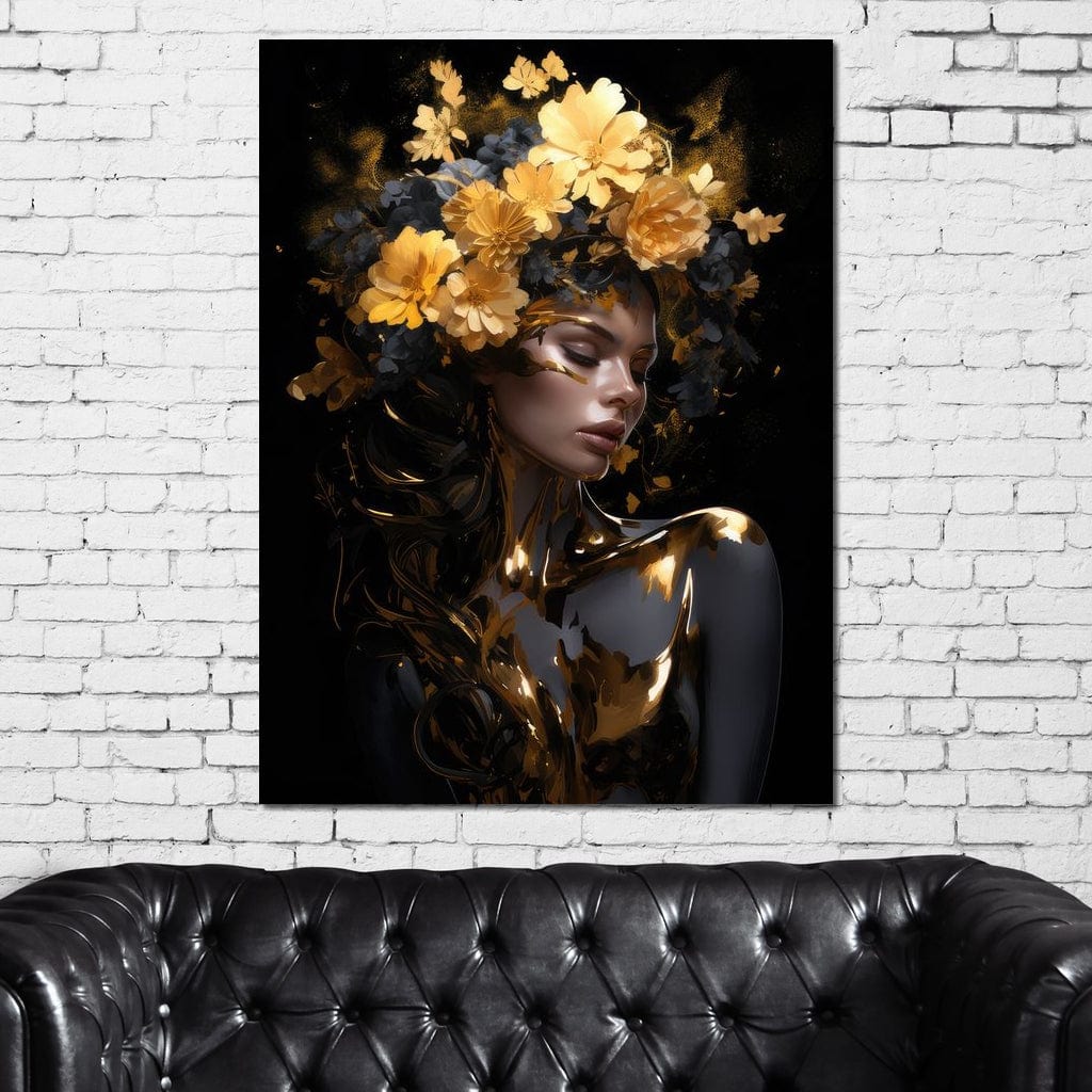 Floral Elegance Crown Canvas Wall Art
