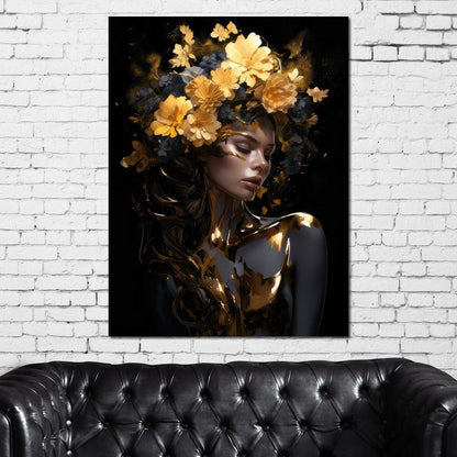 Floral Elegance Crown Canvas Wall Art