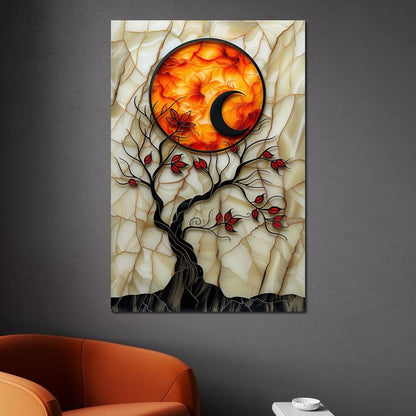 Solar Flare Through Leaves Canvas Wall Art