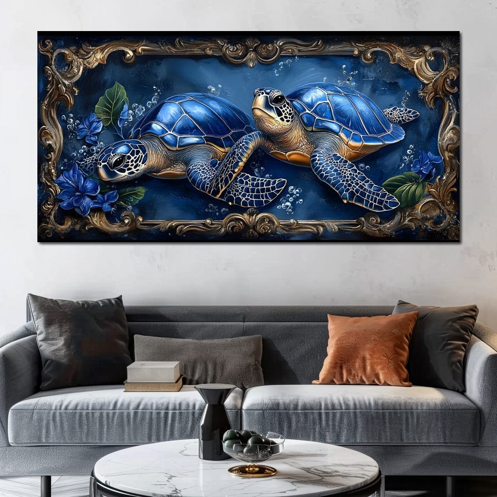 Oceanic Serenity Turtles Canvas Wall Art
