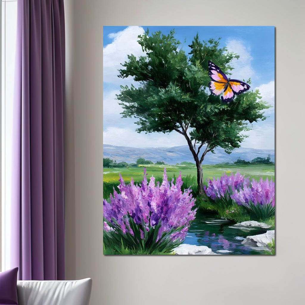 Butterfly Meadow Tranquility Canvas Wall Art