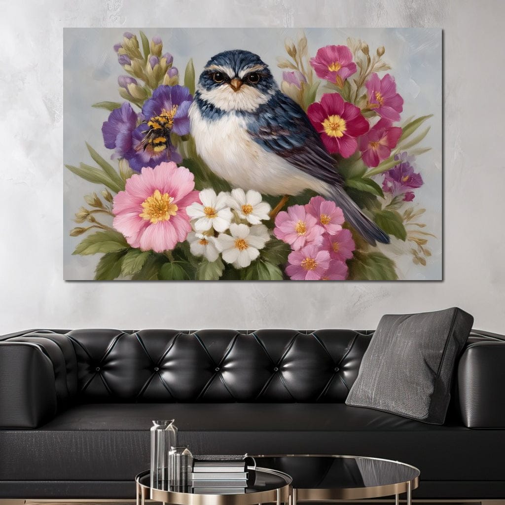 Bluebird Garden Blossom Song Canvas Wall Art