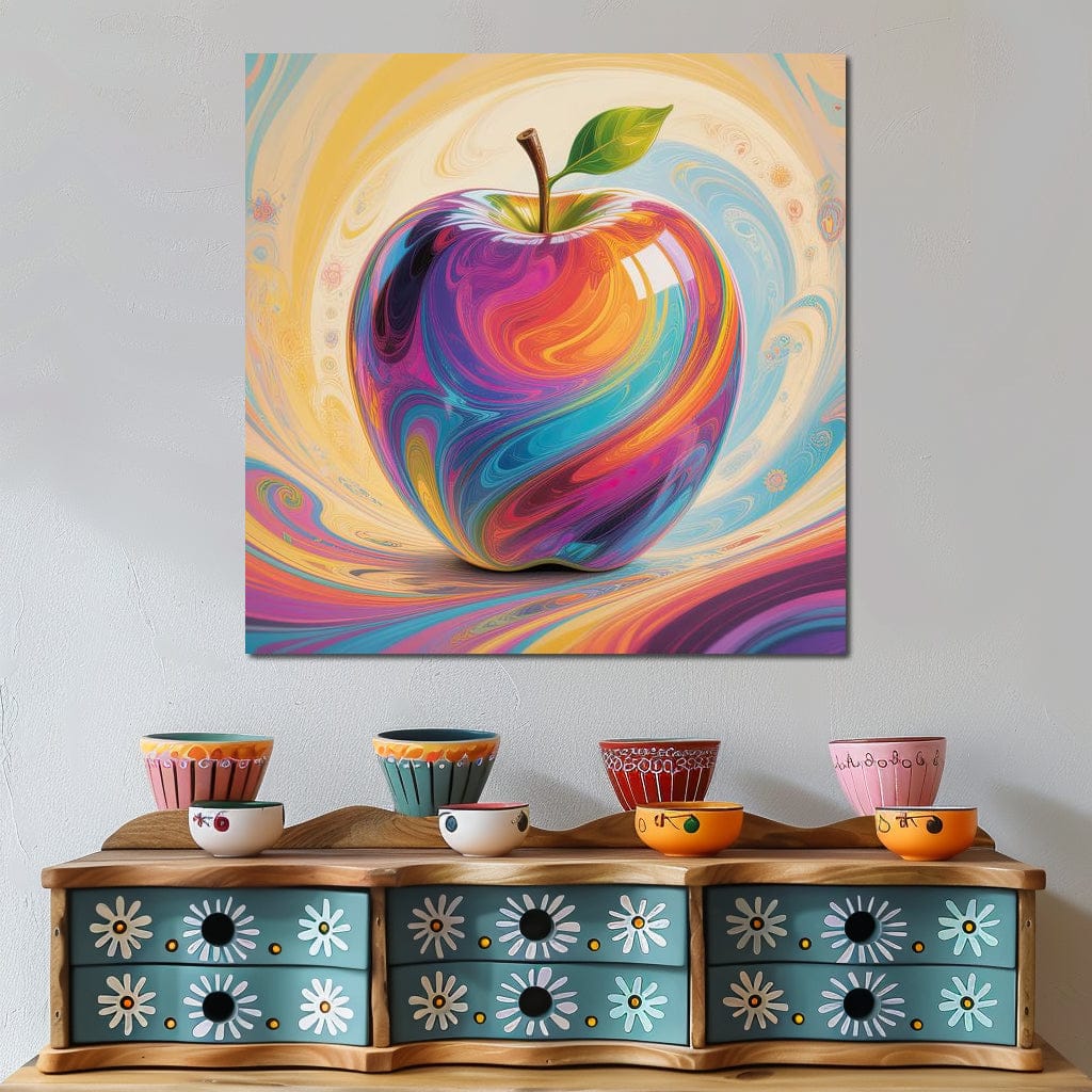 The Enchanted Rainbow Apple Canvas Wall Art