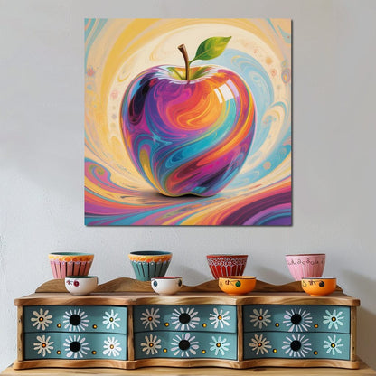 The Enchanted Rainbow Apple Canvas Wall Art