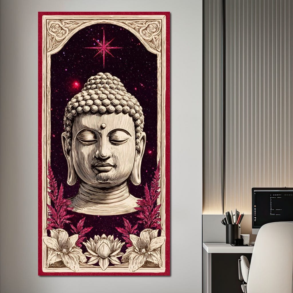 Cosmic Lotus Buddha Tranquil Canvas Wall Art
