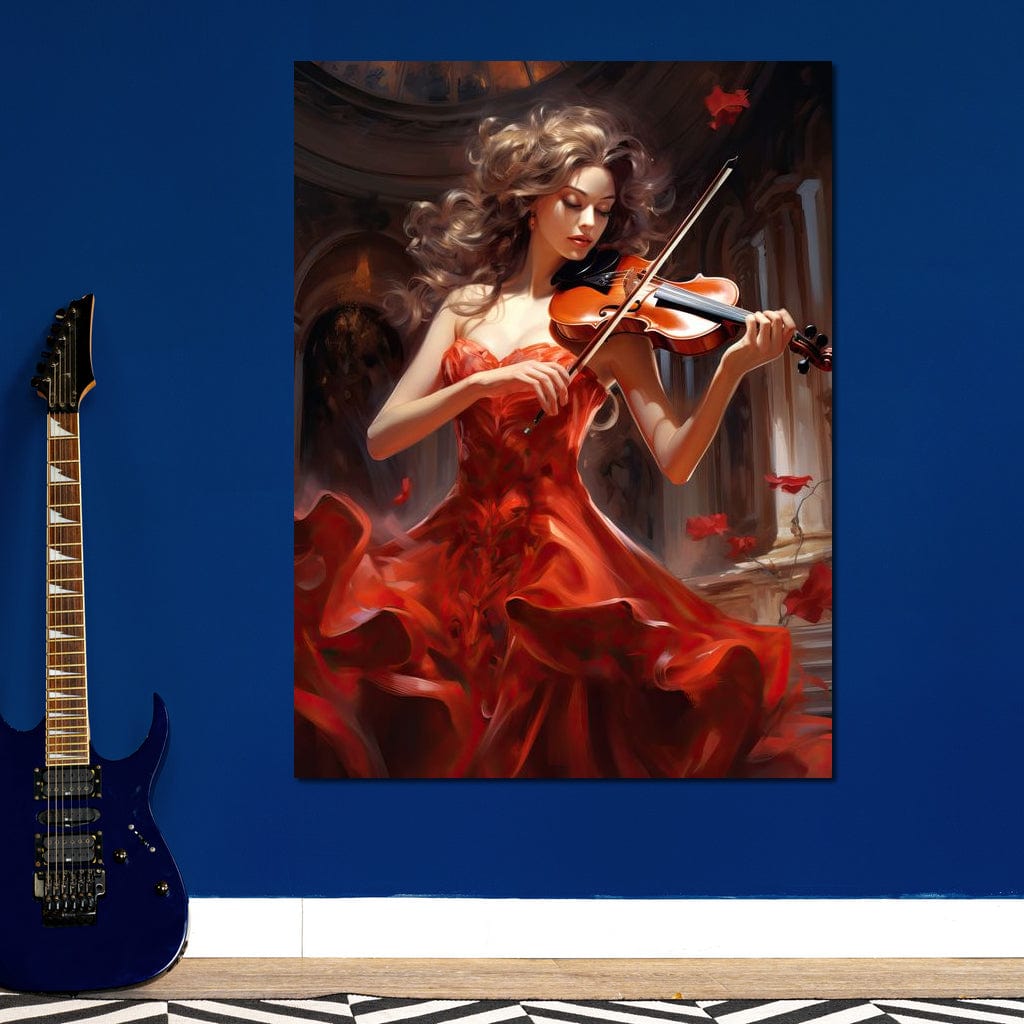 Elegance Strumming the Strings Canvas Wall Art