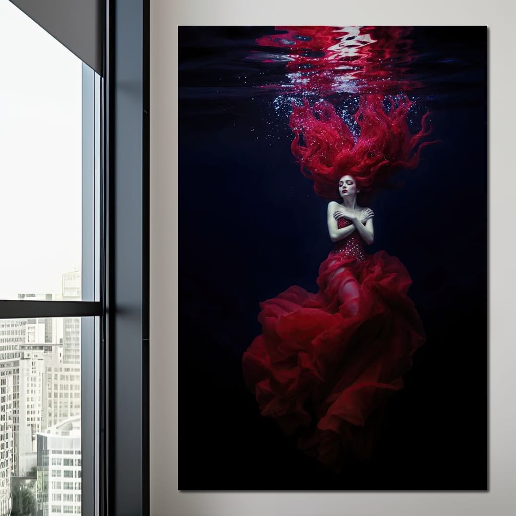 Crimson Depths Canvas Wall Art