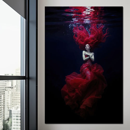 Crimson Depths Canvas Wall Art