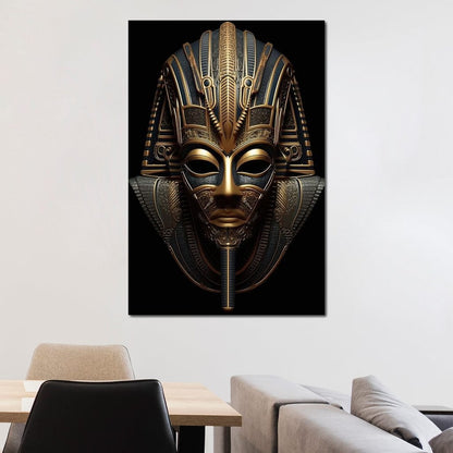 Regal Mask of the Golden Ruler Canvas Wall Art