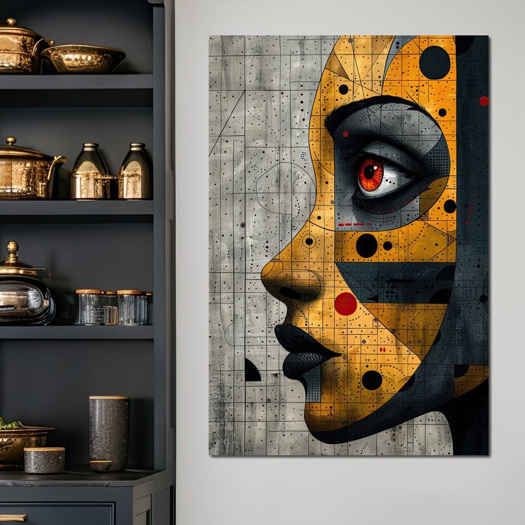 Mechanized Visage Unveiled Canvas Wall Art