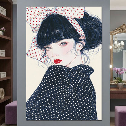 Polka Dot Afternoon Beauty Canvas Wall Art