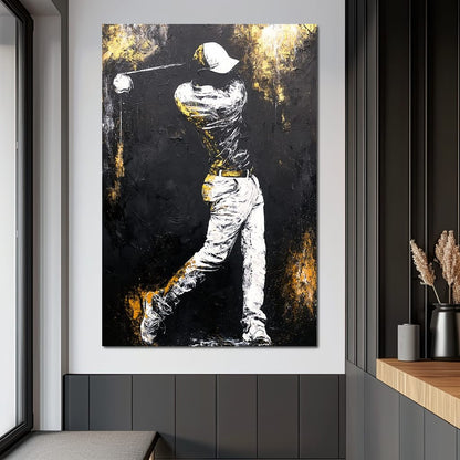Golf Profile in Black Canvas Wall Art
