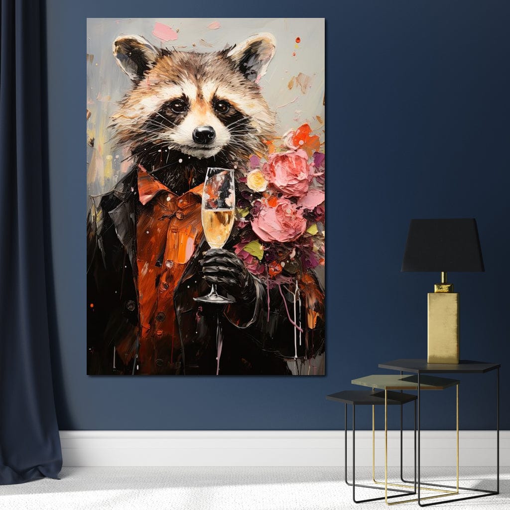 Raccoon's Toast Canvas Wall Art
