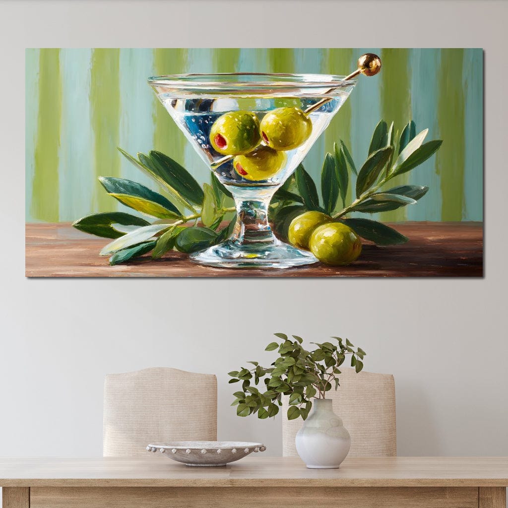 Olive Martini Still Life Delight Canvas Wall Art