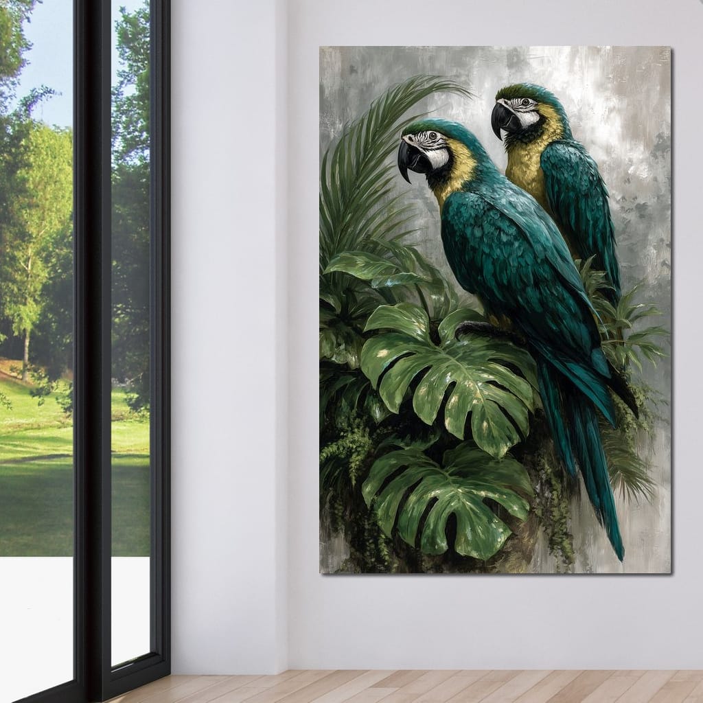 Emerald Jungle Guardians Canvas Wall Art