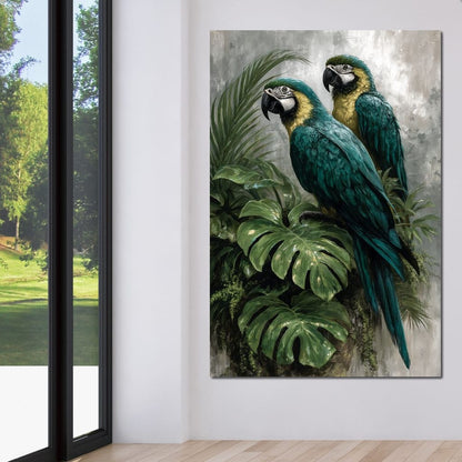 Emerald Jungle Guardians Canvas Wall Art