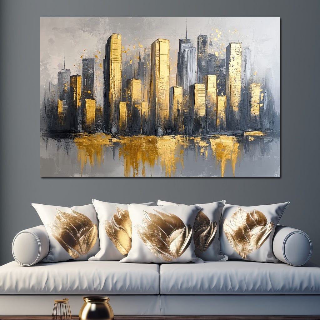 Golden Skyline Awakening Canvas Wall Art