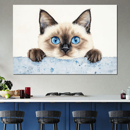 Curious Glance of Feline Eyes Canvas Wall Art