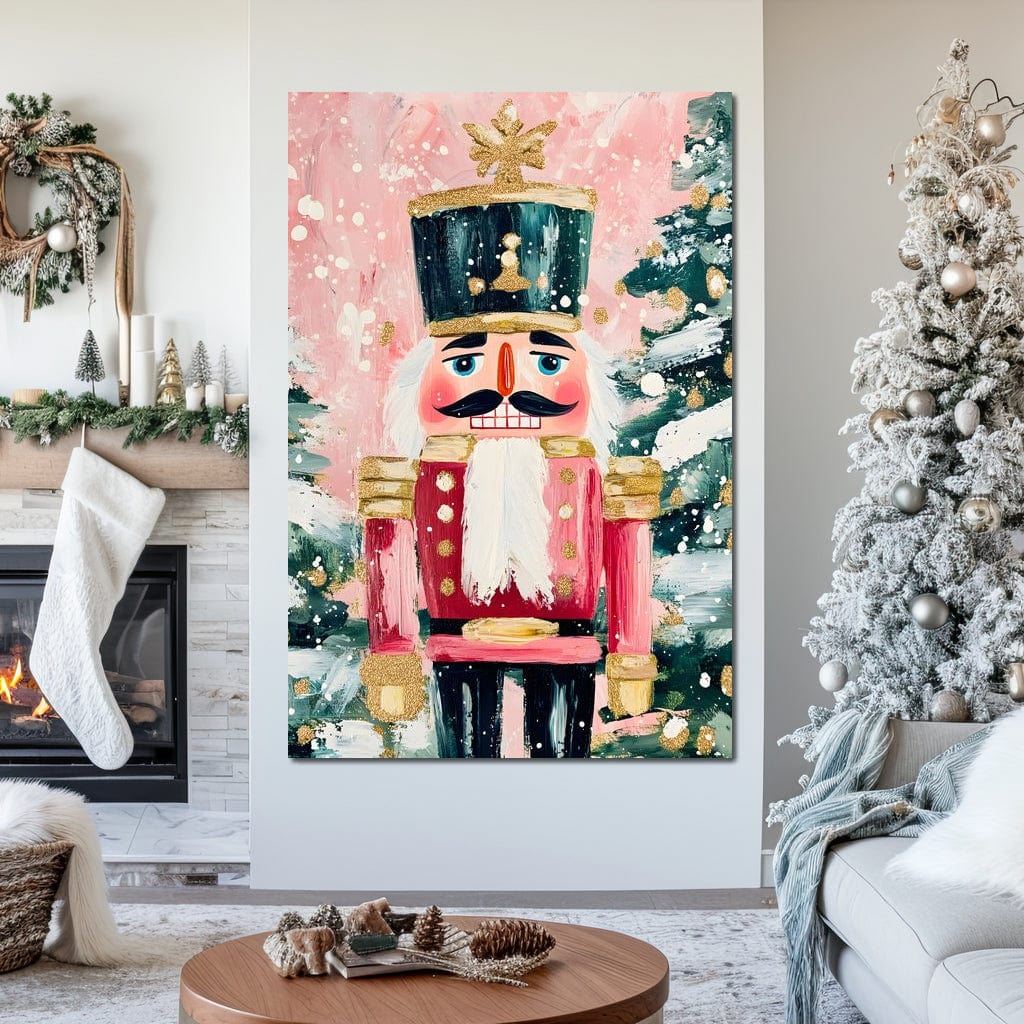 Festive Nutcracker Snow Parade Canvas Wall Art
