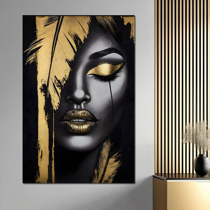 Golden Elegance Enigma Canvas Wall Art