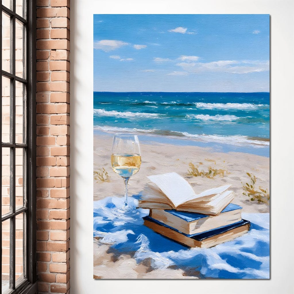 Seaside Pages and Golden Sip Canvas Wall Art