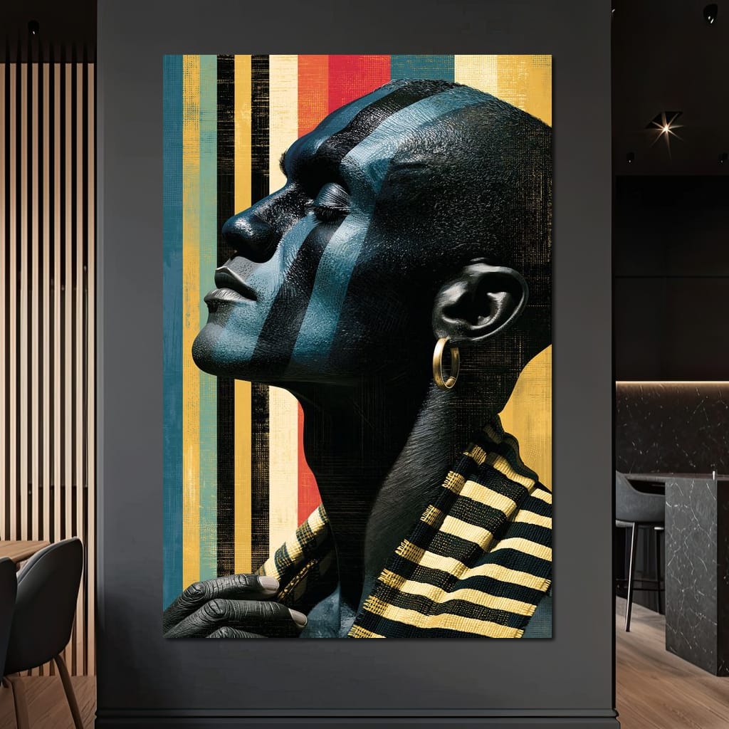 Pan Africa Colours Silhouette Canvas Wall Art