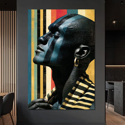 Pan Africa Colours Silhouette Canvas Wall Art