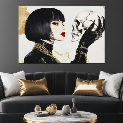 Eternal Bond Skull Canvas Wall Art