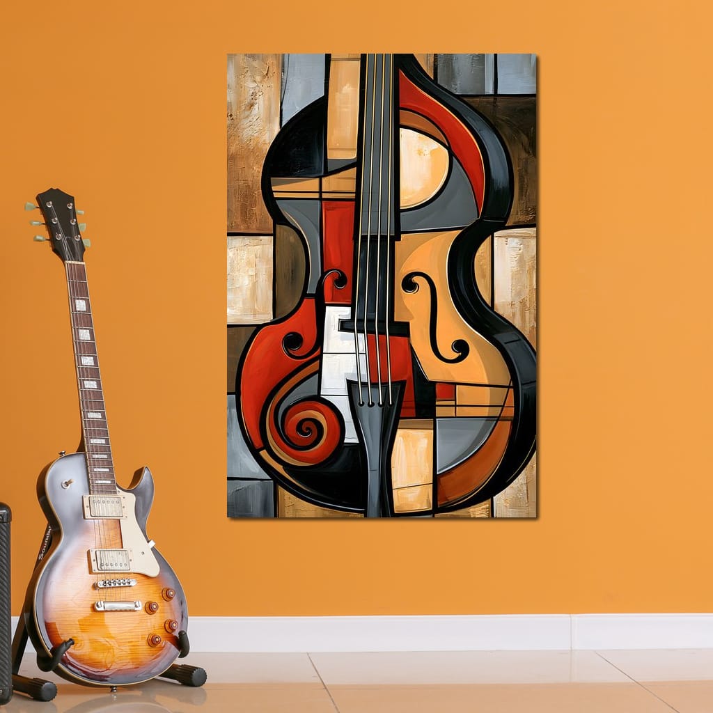 Rhythm of Fragmented Geometric Strings Canvas Wall Art