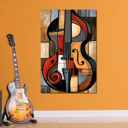 Rhythm of Fragmented Geometric Strings Canvas Wall Art