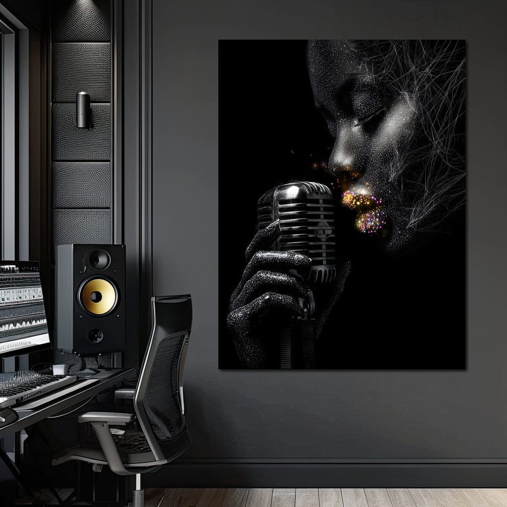 Stardust Singer Noir Portrait Canvas Wall Art