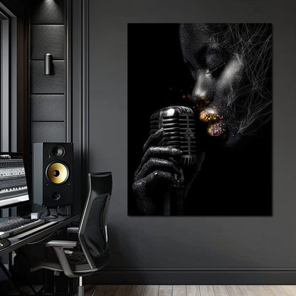 Stardust Singer Noir Portrait Canvas Wall Art