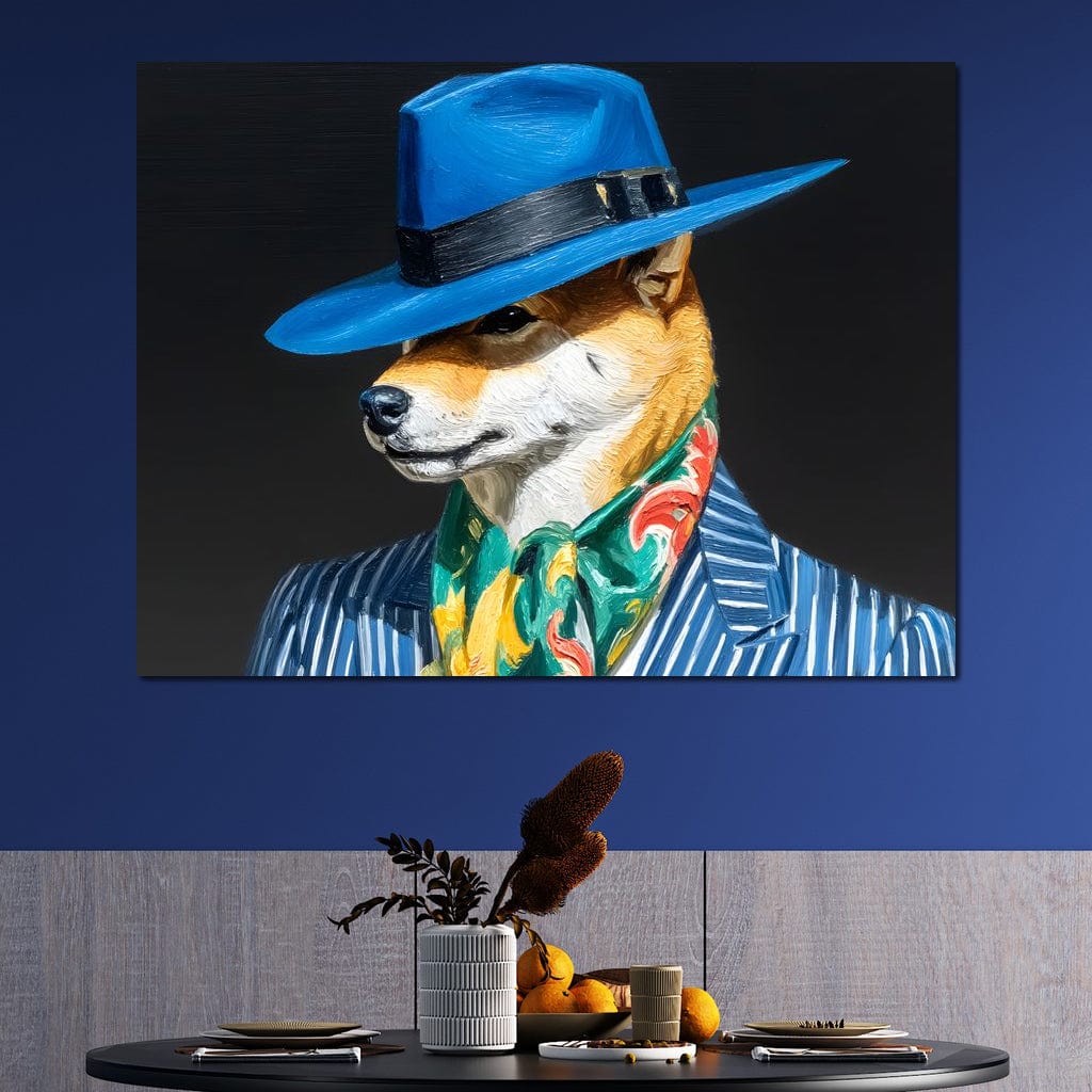 Canine Dapper Delight Canvas Wall Art