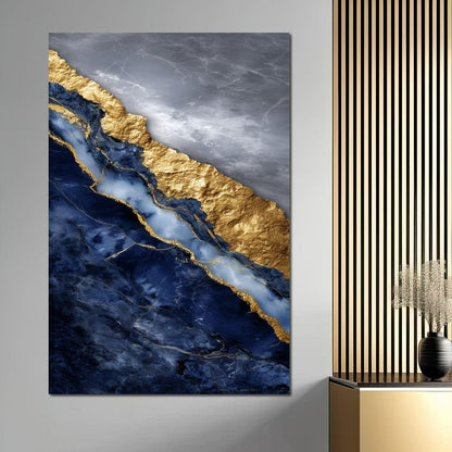 Gilded Midnight Marble Rift Canvas Wall Art