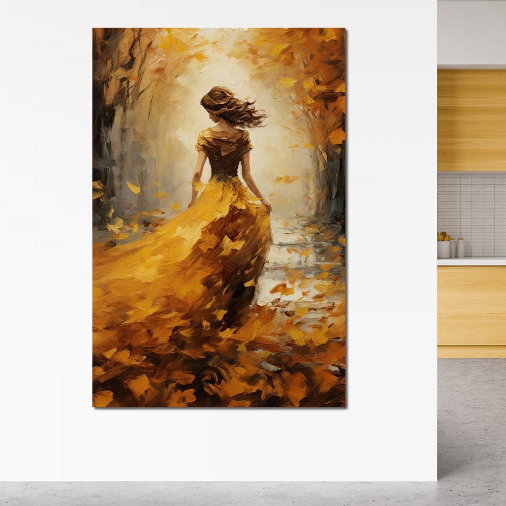 Amber Forest Promenade Canvas Wall Art