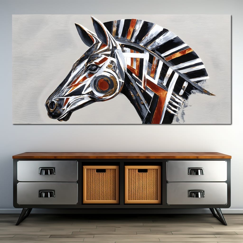 Chrome Horse Elegance Canvas Wall Art
